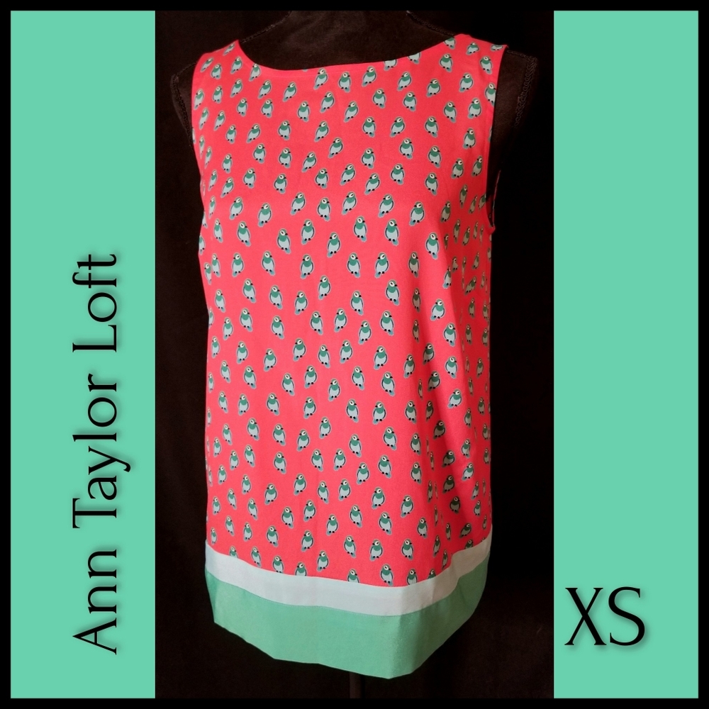 Ann Taylor Loft*Bird Print Top